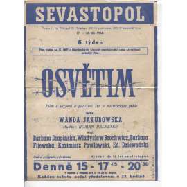 Osvětim. Film o utrpení a ponížení žen v nacistickém pekle (leták, film)