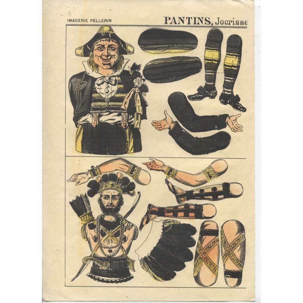 Vystřihovánky (cca 1920, z Francie, Imagerie Pellerin) Pantins Jocrisse