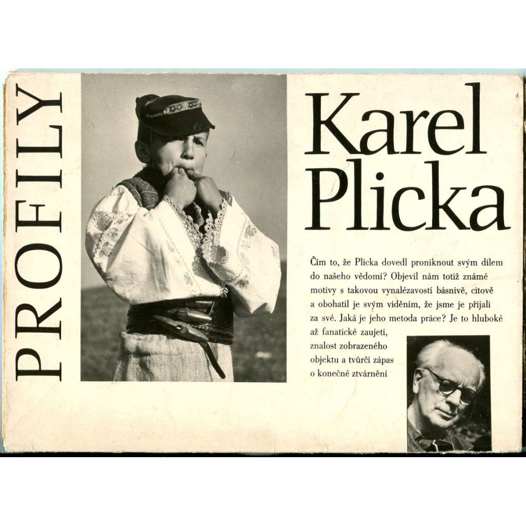 Karel Plicka [= Edice Profily] [12x fotografie; Praha; Slovensko; pohledy; pohlednice; druhé vydání]