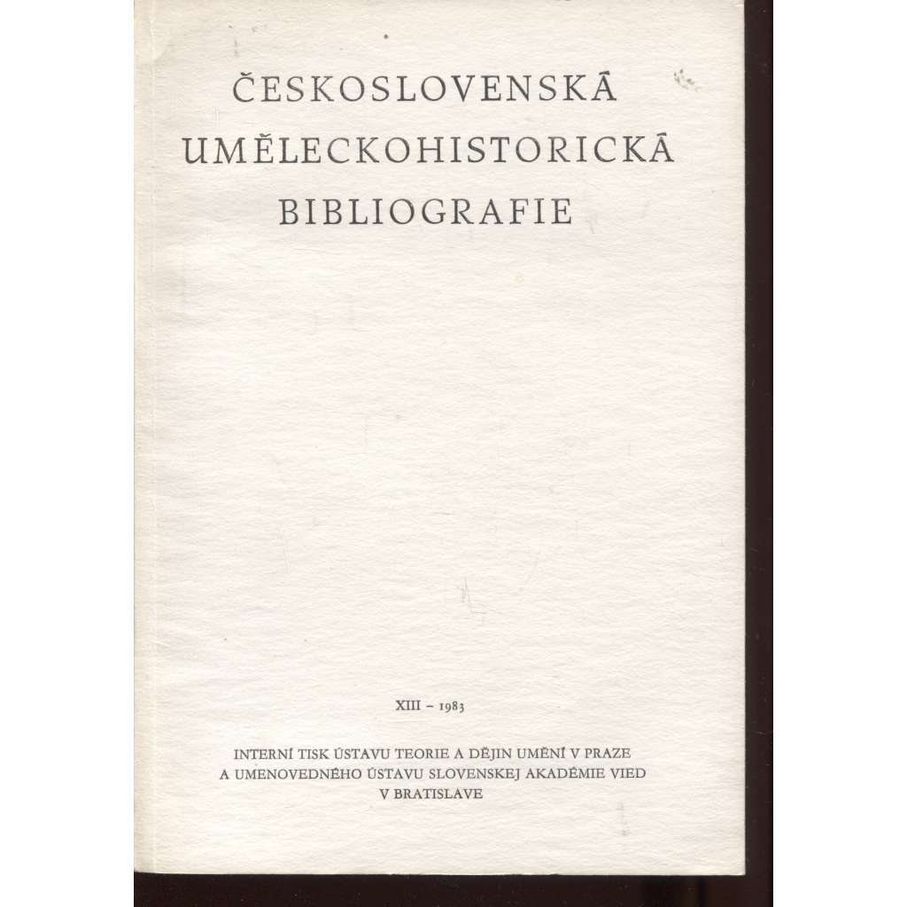 Československá uměleckohistorická bibliografie za rok 1983