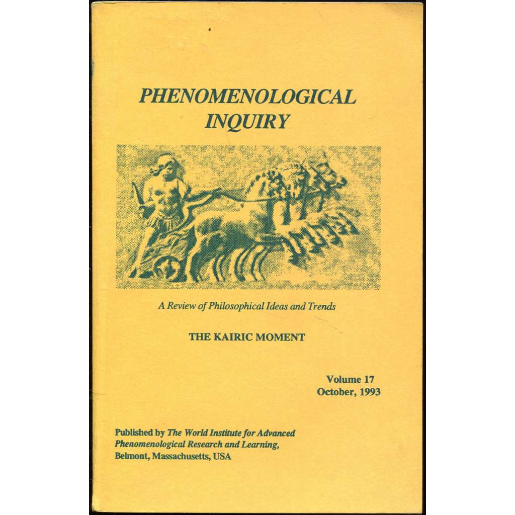 Phenomenological Inquiry. Vol./Sv. 17 (October/říjen 1993) [fenomenologie; filosofie; čas; temporalita; chronos; kairos]