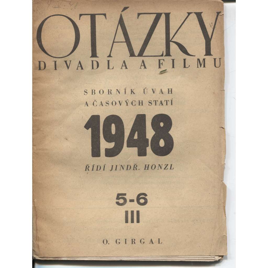 Otázky divadla a filmu, číslo 5.-6./1948