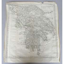 Graeciae Antiquae delienatio accuratior [mapa; historické mapy; staré mapy; staré, antické Řecko; Peloponés]