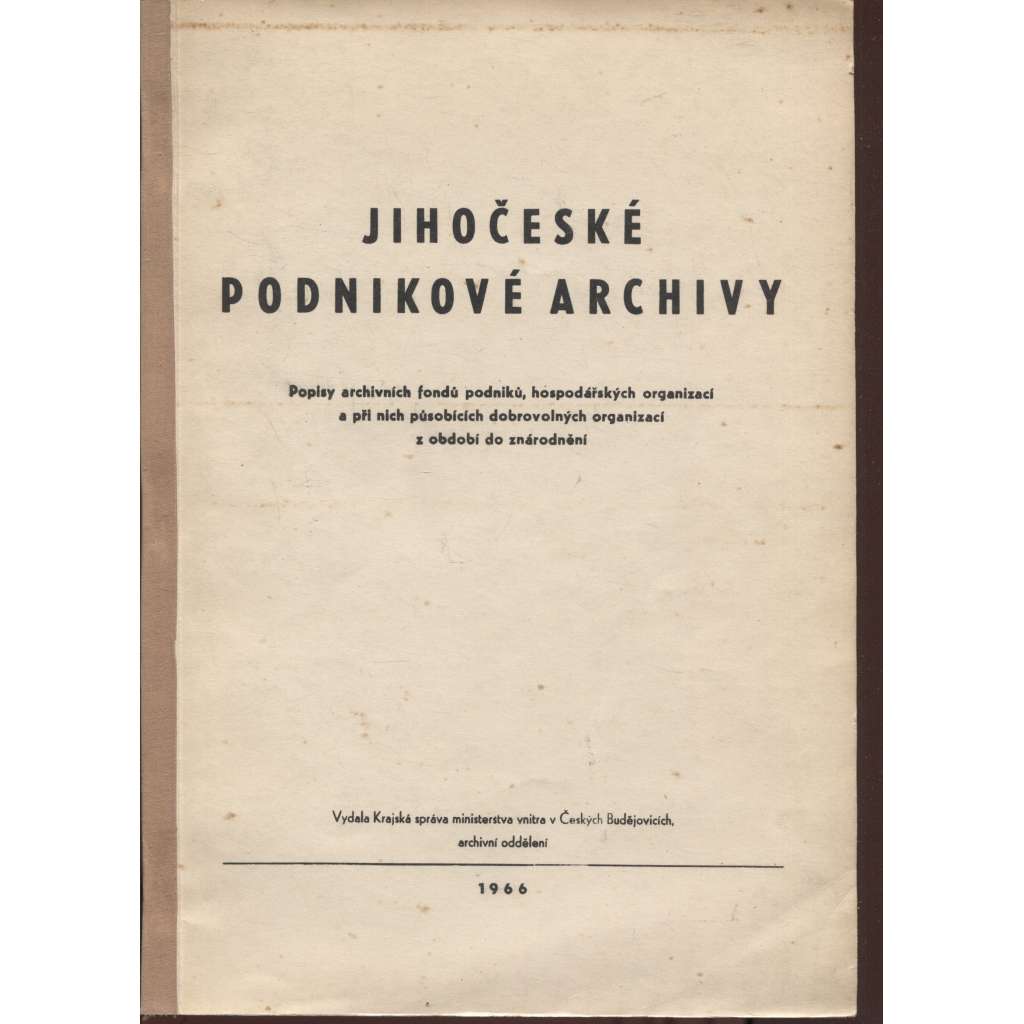 Jihočeské podnikové archivy