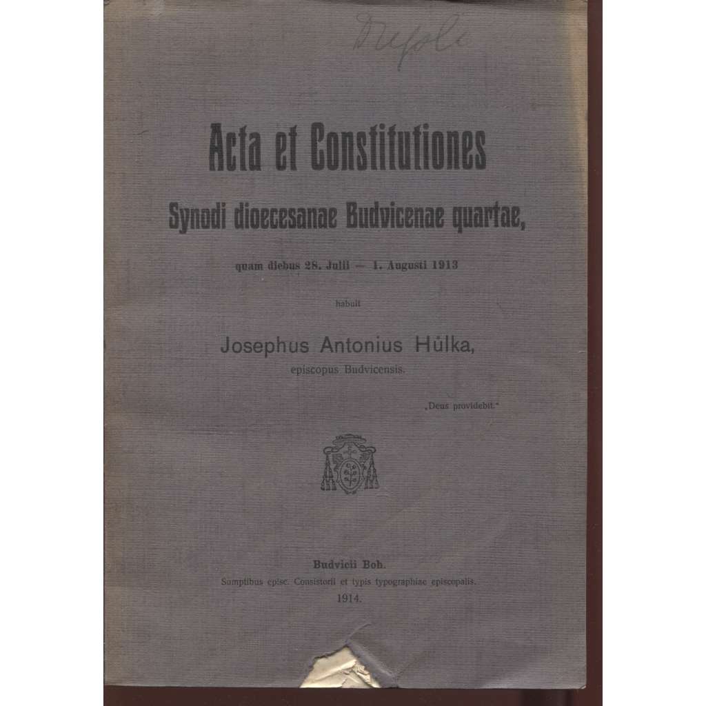 Acta et Constitutiones. Synodi dioecesanae Budvicenae quartae (České Budějovice)