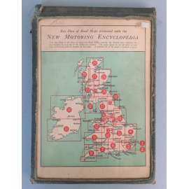 Key Plan of Road Maps presented with the New Motoring Encylopedia [staré silniční mapy, Británie, Anglie, Wales, Skotsko, Irsko, motorismus]