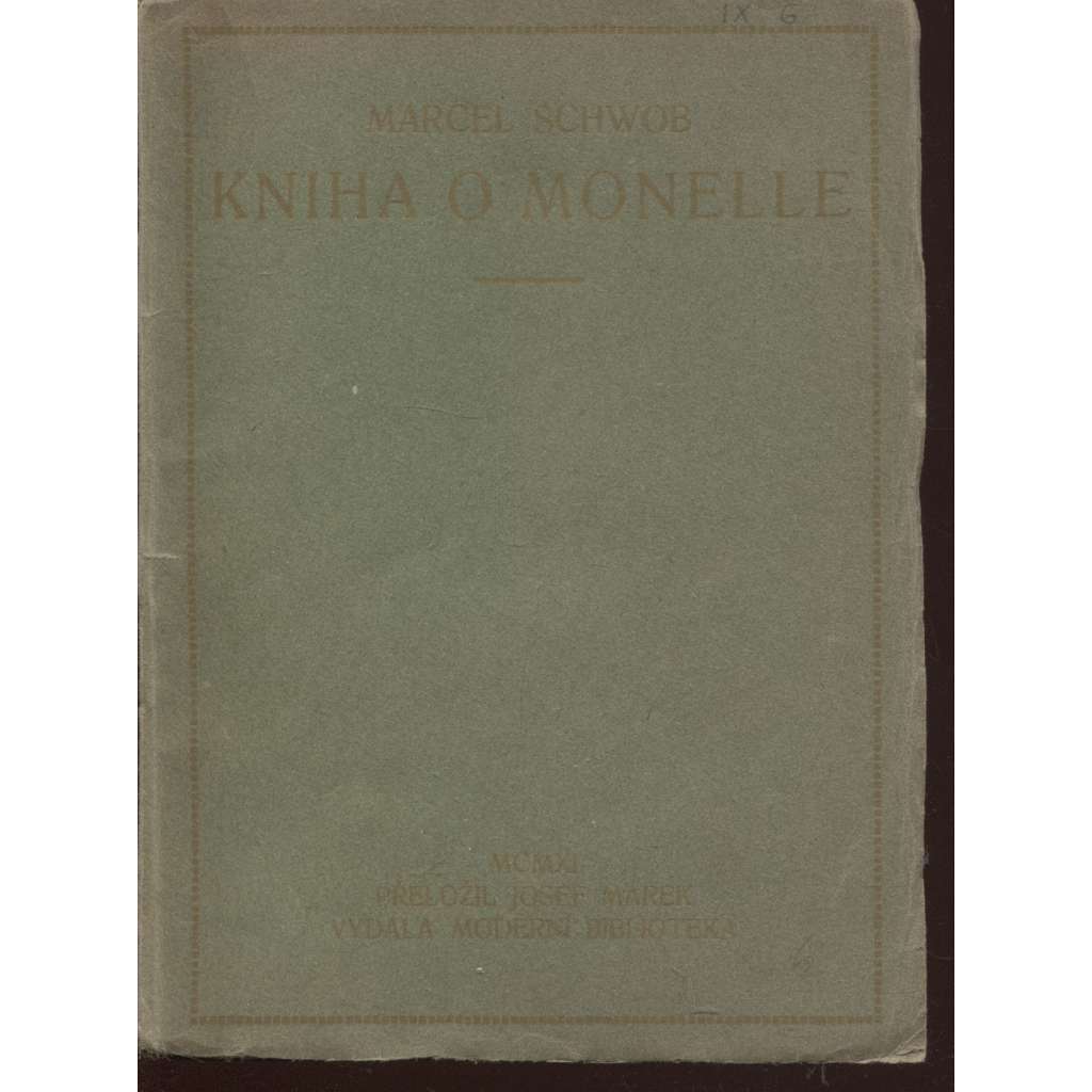 Kniha o Monelle (ed. Moderní bibliotéka)