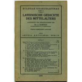 Lateinische Gedichte des Mittelalters ["Latinské básně středověku"; středověká poezie, poesie; Gaudeamus igitur]