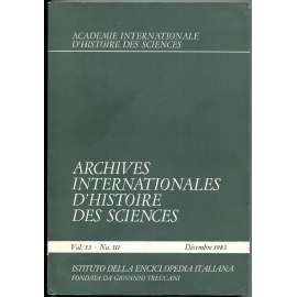 Archives internationales d'histoire des sciences, roč. 33, č. 111 (prosinec 1983) [dějiny vědy; matematika; fyzika]