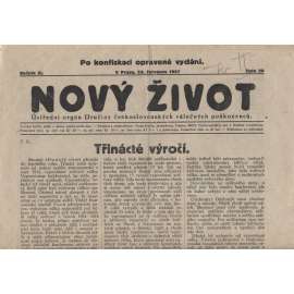 Nový život, ročník XI./1927. Ústřední orgán Družiny československých válečných poškozenců (noviny)