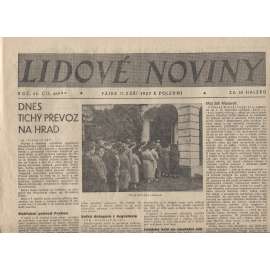 Lidové noviny (noviny 1937, úmrtí T. G. Masaryk, prezident)