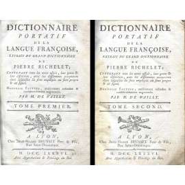 Dictionnaire portatif de la langue françoise, 2 sv. [18. století; francouzský slovník; gramatika; francouzština; de Wally]