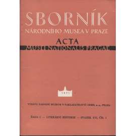 Sborník Národního muzea v Praze, svazek XVI., číslo 1/1971