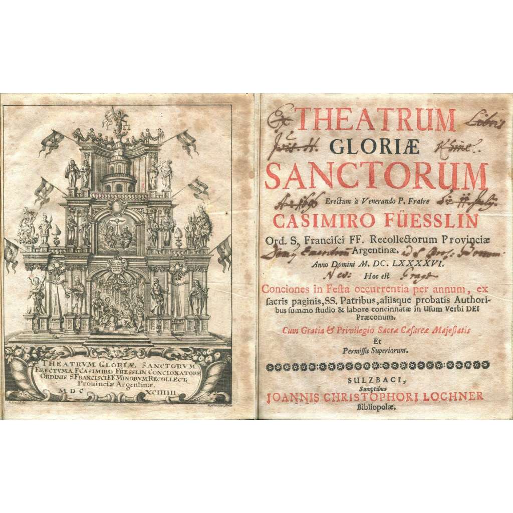 Theatrum Gloriae Sanctorum [1696; rytiny; mědiryty; homilie; kázání; teologie; katoličtí svatí, světci; 17. století]
