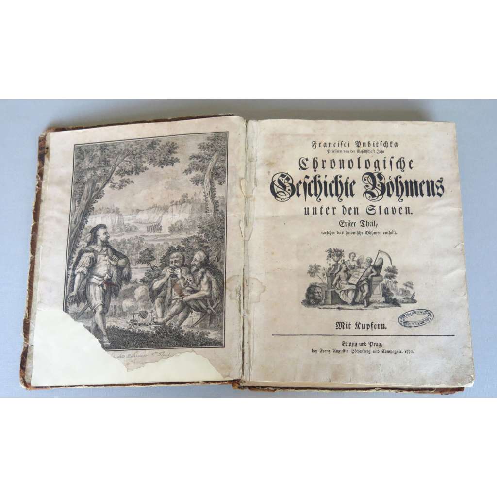 Chronologische Geschichte Böhmens, díl 1 ["Chronologické dějiny Čech", 1770; české dějiny; historie; rytiny]