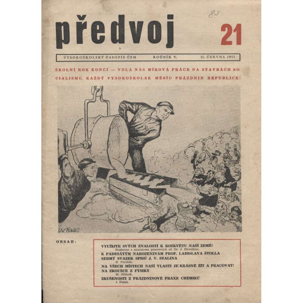 Předvoj. Vysokoškolský časopis ČSM (noviny 1952)