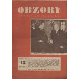 Obzory. Týdeník pro politiku a kulturu. Ročník II./1946. Čísla 13, 14, 17, 18, 21, 22, 23, 25, 26 a 58