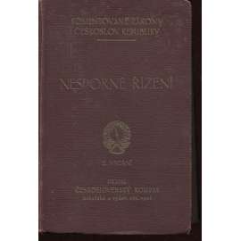 Nesporné řízení (Komentované zákony Československé republiky) - právo