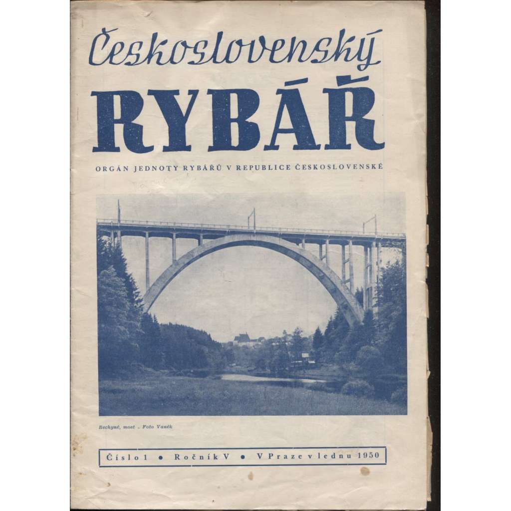 Československý rybář, ročník V./1950, čísla 1.-12. (11 sešitů) - ryby, rybářství, rybaření, časopis