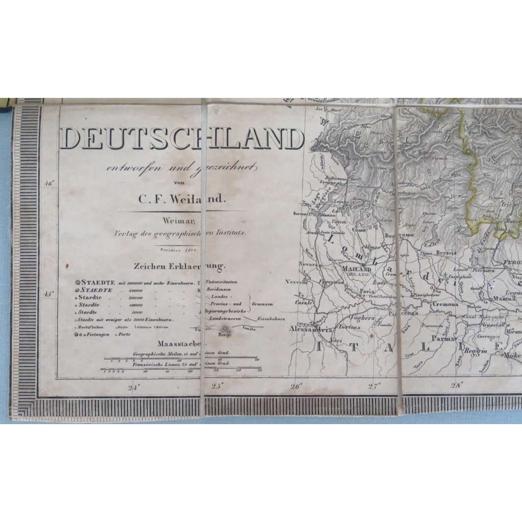 Karte von Deutschland [1860; mapa Německa; Německo; německé země; Čechy; Morava; Rakousko; Slezsko; 19. století]