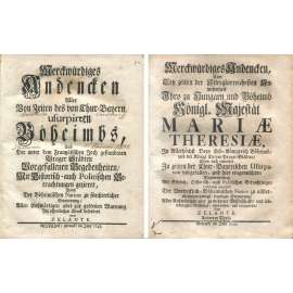 Merckwürdiges Andencken, sv. 1-2 [1743-1744; válka o dědictví rakouské; Praha; Marie Terezie; okupace Prahy]