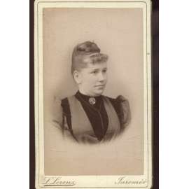 Stará fotografie - kabinetka (L. Lorenz, Jaroměř) - žena