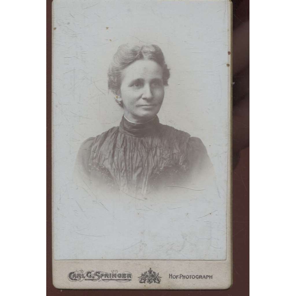 Stará fotografie - kabinetka (Carl G. Springer, Teplice) - žena