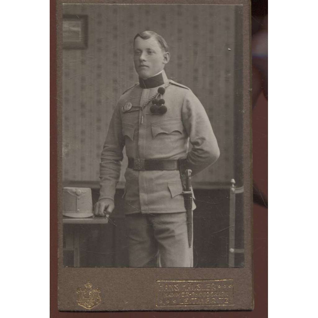 Stará fotografie - kabinetka (Hans Häusler, Litoměřice) - voják