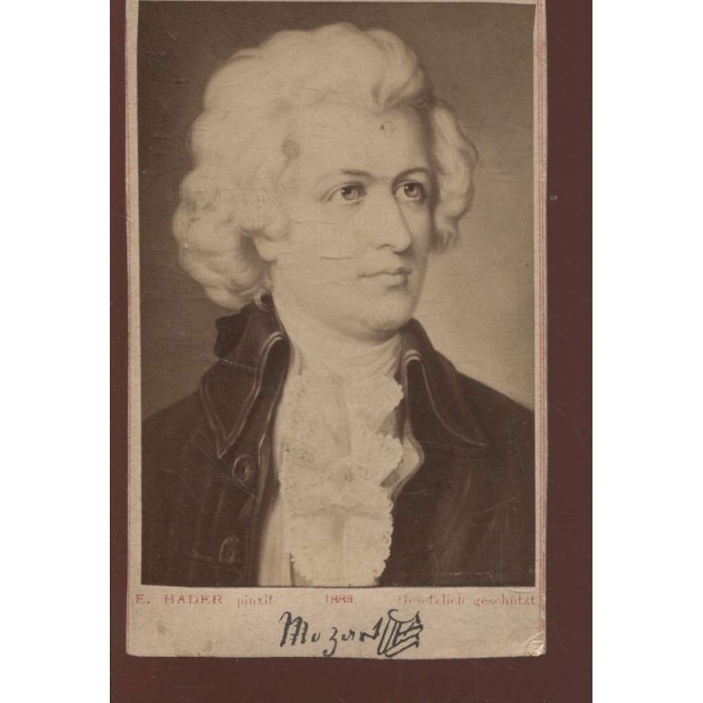 Stará fotografie - kabinetka (Wolfgang Amadeus Mozart) - (E. Hader)