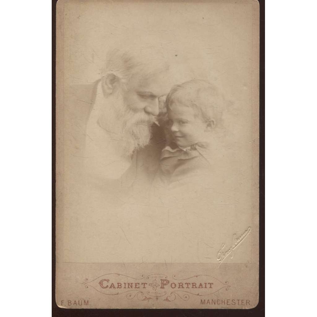 Stará fotografie - kabinetka (F. Baum, Manchester) - muž a dítě