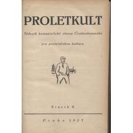 Proletkult, rok I., sv. II. (1922/1923; celkově II. půlročník) [Týdeník KSČ pro proletářskou kulturu; proletářské umění; revue, časopis, komunismus, komunisté, proletáři mj. i Devětsil]