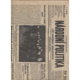 Národní politika (20.10.1939) - Protektorát, staré noviny (není kompletní