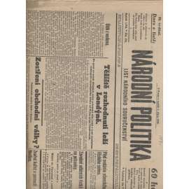 Národní politika (1.10.1939) - Protektorát, staré noviny (není kompletní)