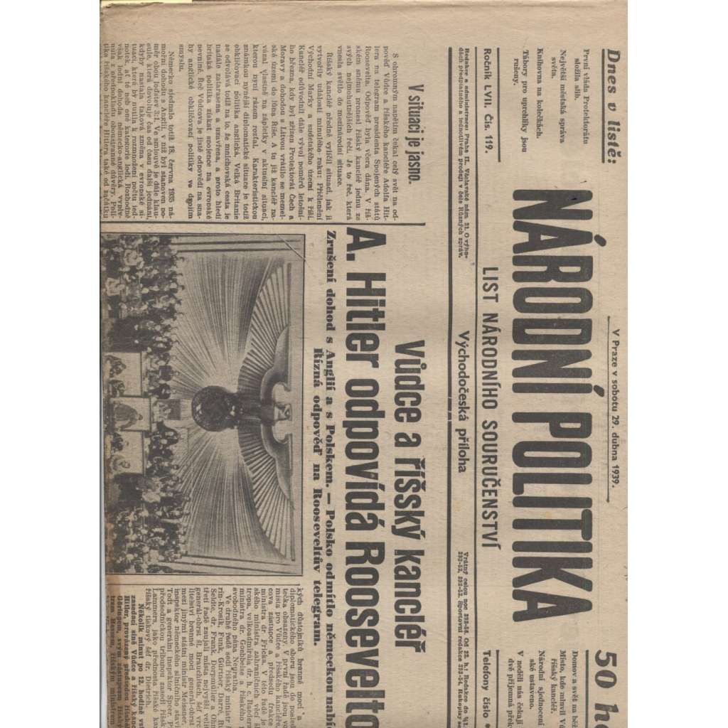 Národní politika (29.4.1939 - Protektorát, noviny