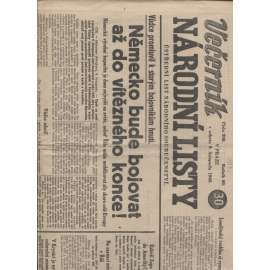 Večerník Národní listy (9.11.1940) - Protektorát, staré noviny