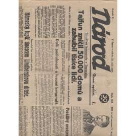 Národ (22.9.1934) - staré noviny 1. republika