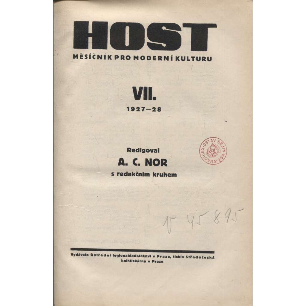 Host, ročník VII./1927/19286. Měsíčník pro moderní kulturu