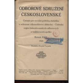 Odborové sdružení československé, ročník XXIV./1920 [Časopis pro sociální politiku, statistiku a ochranné zákonodárství dělnické]