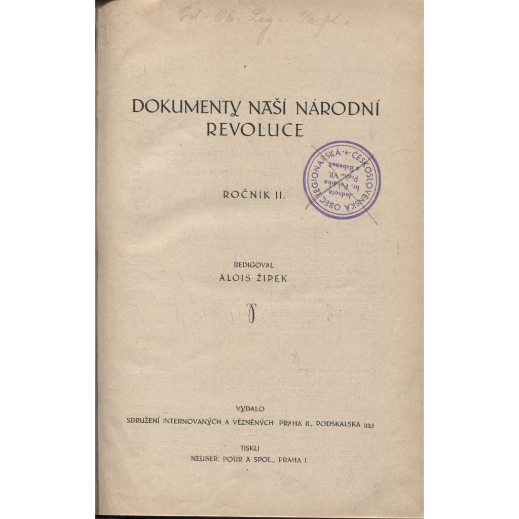 Dokumenty naší národní revoluce, ročník II./1924 (legie)