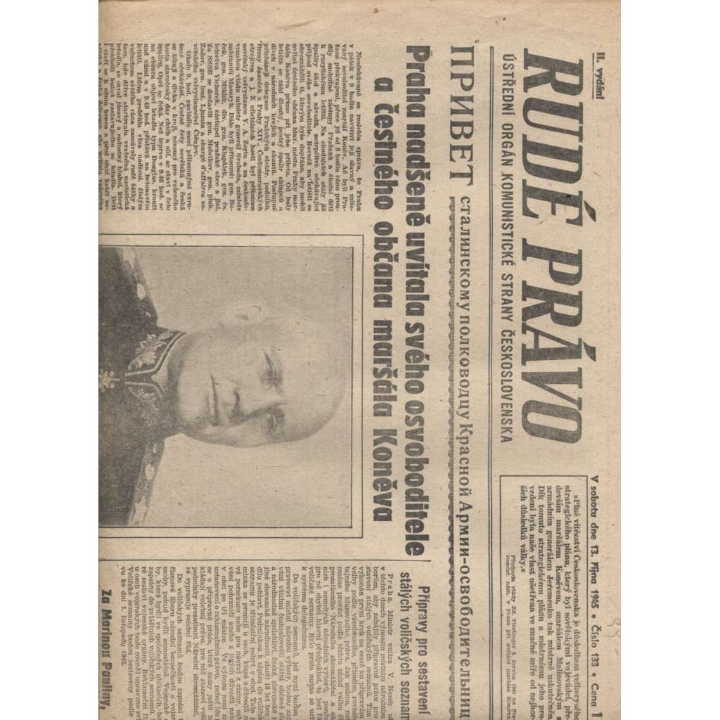 Rudé právo (13.10.1945) - staré noviny