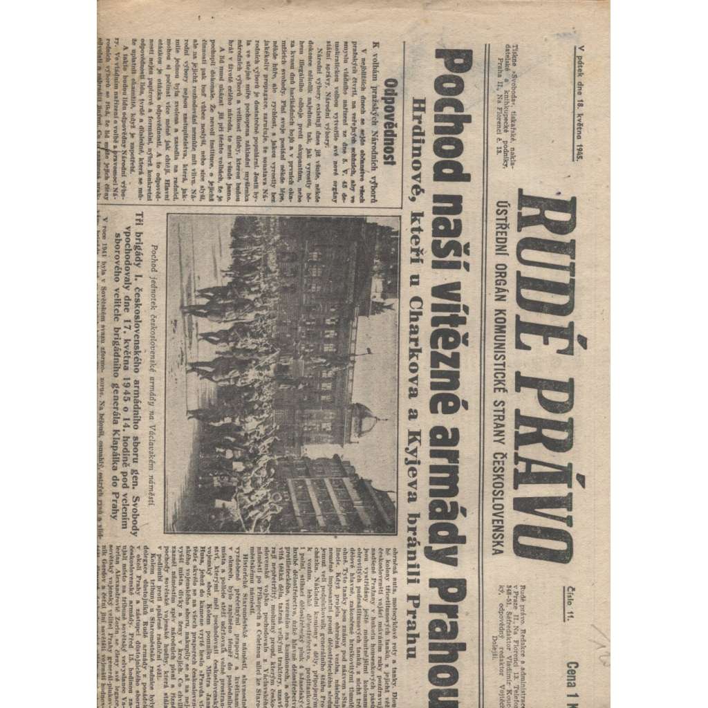 Rudé právo (18.5.1945) - staré noviny