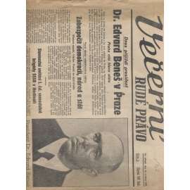 Večerní Rudé právo (16.5.1945) - staré noviny (Edvard Beneš)