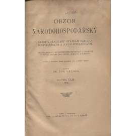 Obzor národohospodářský, ročník XXIII./1918. Časopis věnovaný otázkám národohospodářským a sociálněpolitickým (pošk.)