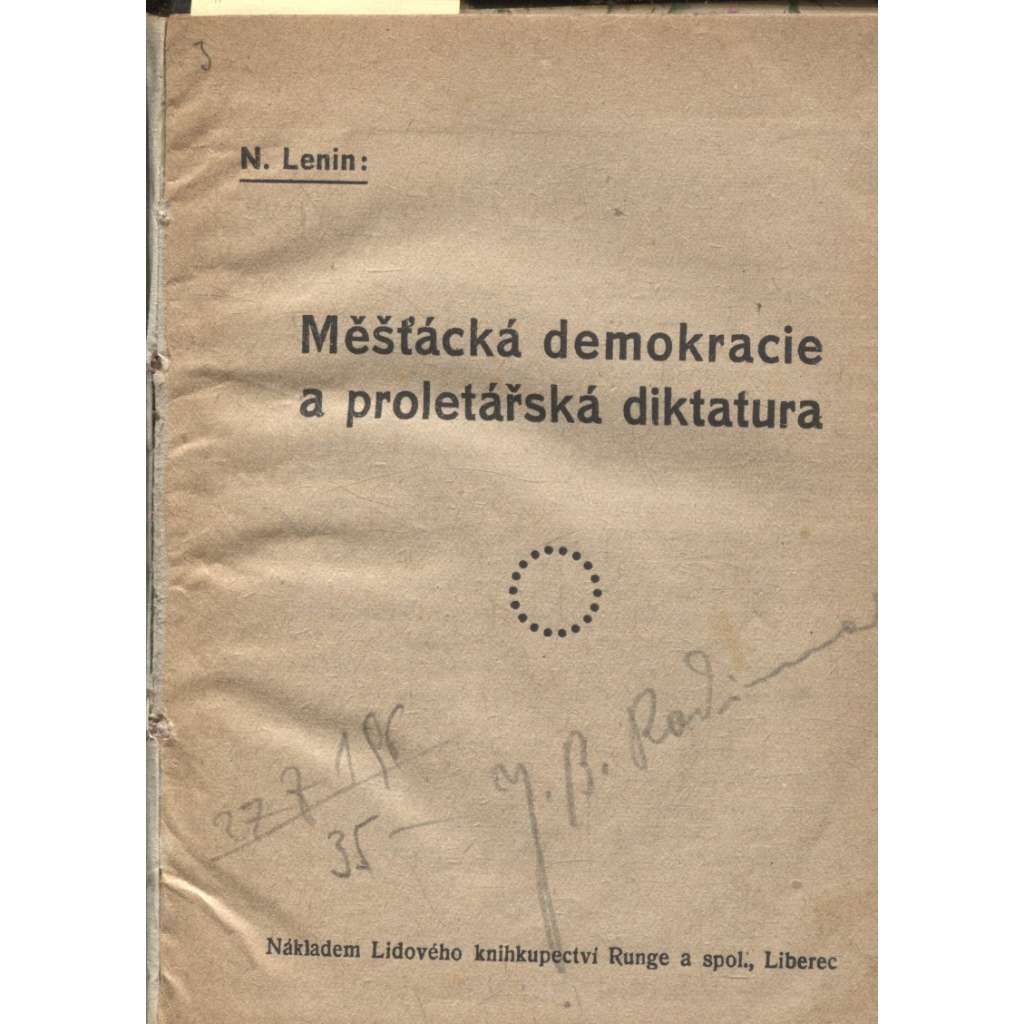 Měšťácká demokracie a proletářská diktatura (levicová literatura)