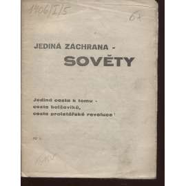 Jediná záchrana - Sověty. Jediná cesta k tomu - cesta bolševiků, cesta proletářské revoluce (levicová literatura, komunistická literatura)