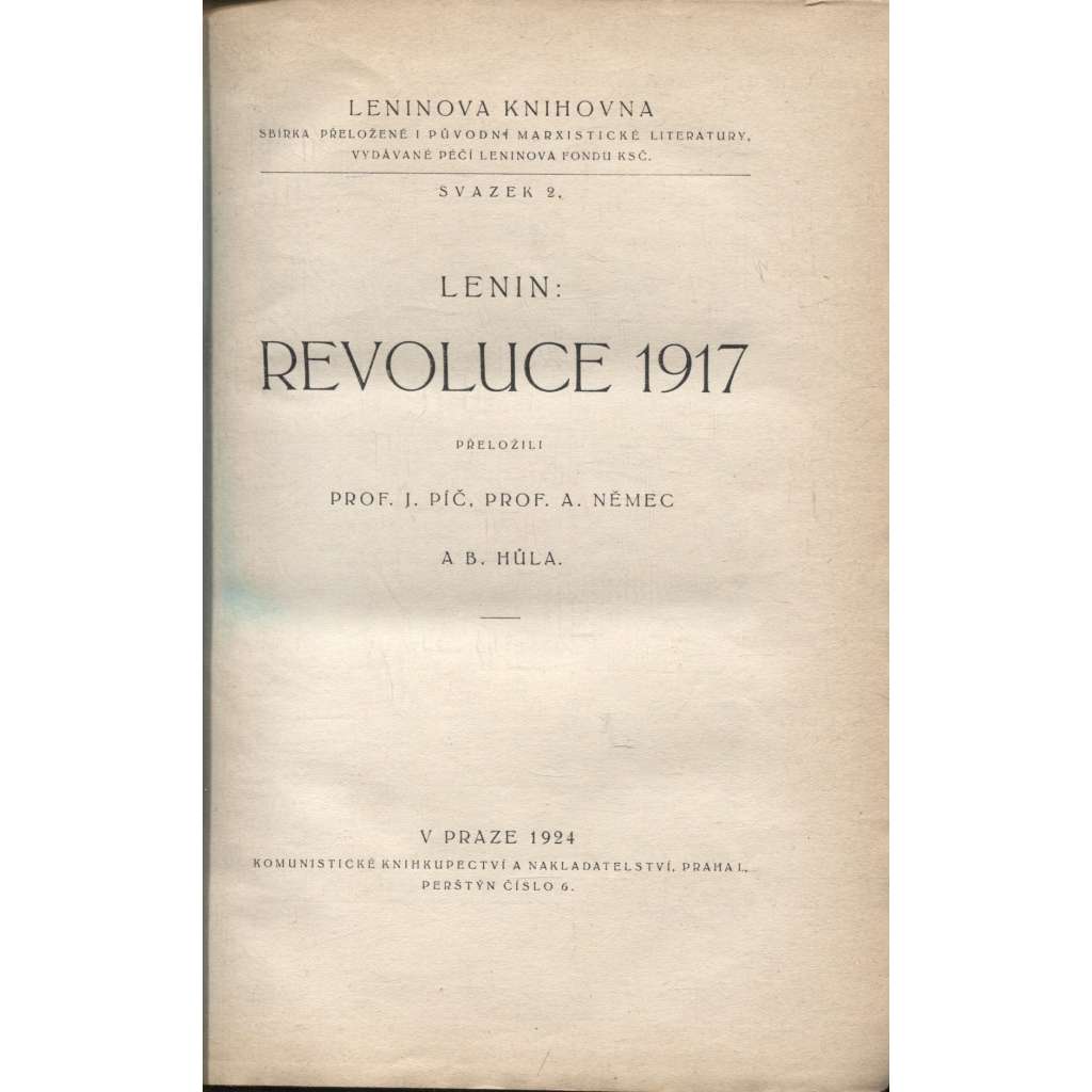 Revoluce 1917 (Lenin, Rusko, komunistická literatura, levicová literatura)