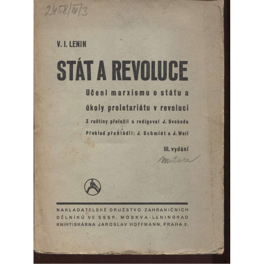 Stát a revoluce. Učení marxismu o státu a úkoly proletariátu v revoluci (levicová literatura, Lenin)