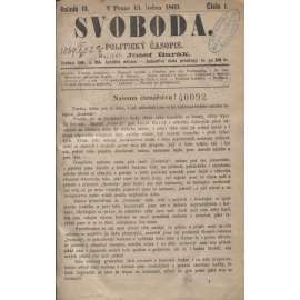 Svoboda. Politický časopis. Ročník III./1869 (levicová literatura)