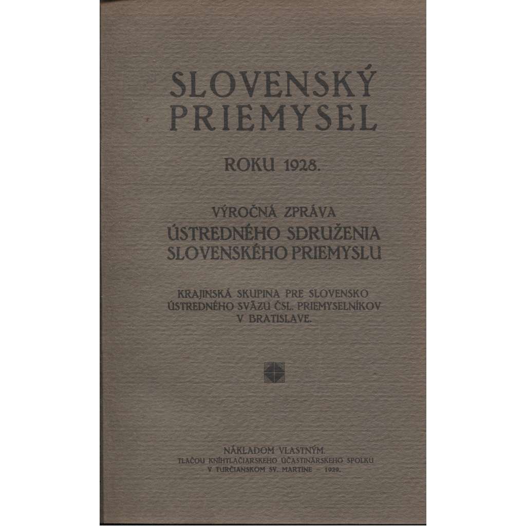 Slovenský priemysel roku 1928 (Slovenský průmysl, Slovensko)