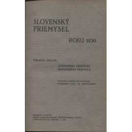 Slovenský priemysel roku 1930 (Slovenský průmysl, Slovensko)